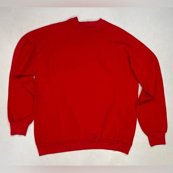 VINTAGE Jerzees New York Fun Wear Sweatshirt Men Small Red 80s 90s USA - Picture 3 of 5